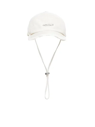 Jacquemus La Casquette Artichaut Fringe Baseball Cap In Beige