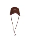 Jacquemus La Casquette Artichaut Logo Plaque Cap In Brown