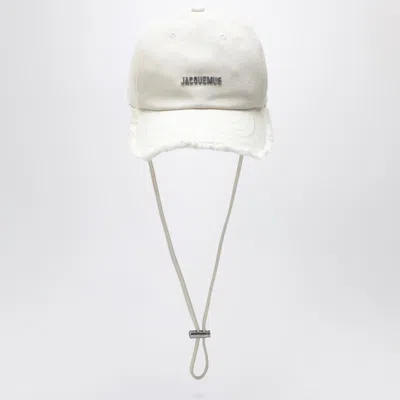 Jacquemus La Casquette Artichaut White Cap Women In Metallic