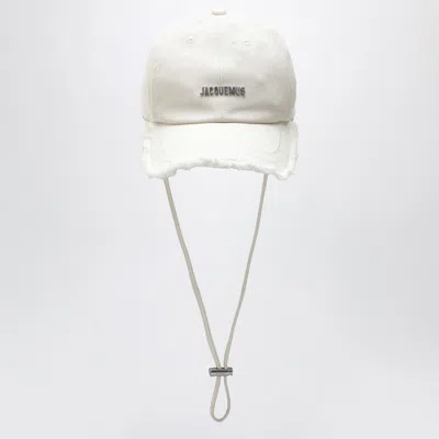Jacquemus La Casquette Artichaut White Cap In Neutral