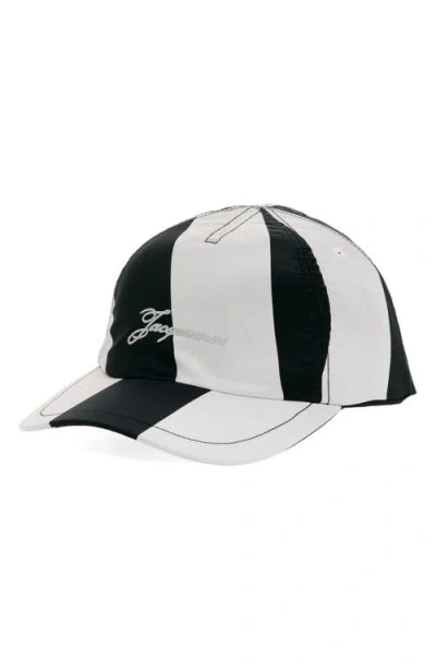 Jacquemus La Casquette Baluchon Baseball Cap In Print Stripes Off-white