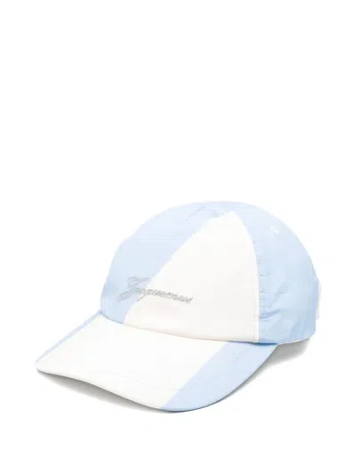 Jacquemus La Casquette Baluchon Stripe-print Baseball Cap In Blue