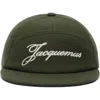 Jacquemus Kids'  La Casquette Embroidered Logo Wool Blend Baseball Cap In Green