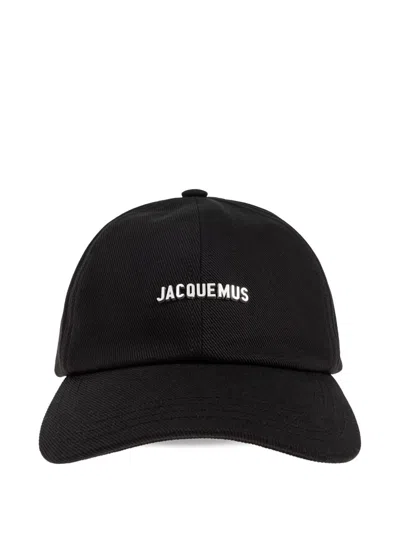 Jacquemus Gadjo Logo-embellished Cotton-twill Baseball Cap In Black