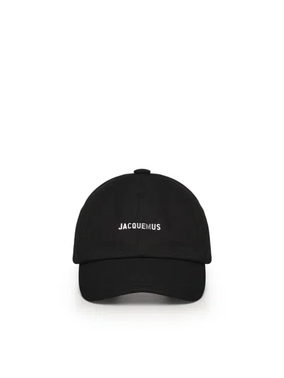 Jacquemus Gadjo Logo-embellished Cotton-twill Baseball Cap In Black
