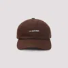 Jacquemus Men Logo Motif Baseball Cap In Brown