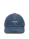Jacquemus La Casquette Gadjo In Raw Denim Accessories In Gold