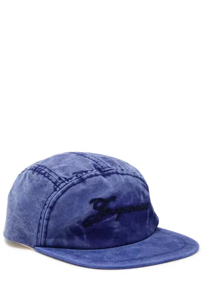 Jacquemus La Casquette Gardian Logo-embroidered Cotton Cap In Blue