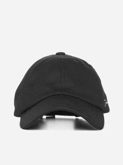 Jacquemus La Casquette  Cotton Cap In Black