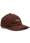 Jacquemus La Casquette Logo Canvas Cap In Brown