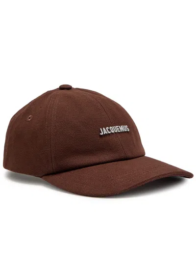 Jacquemus La Casquette Logo Canvas Cap In Brown