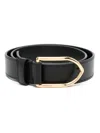 Jacquemus Logo-engraved Leather Belt In Black