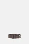 Jacquemus Brown Leather Belt With Polished Metal Buckle In Brown
