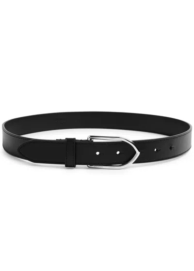 Jacquemus La Ceinture Bambino Leather Belt In Black And Silver