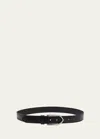 Jacquemus The Bambino Engraved-buckle Leather Belt In Black Silver