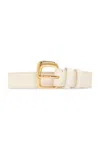 Jacquemus Gold-tone Buckle Belt In Cream