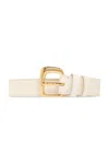 Jacquemus Gold-tone Buckle Belt In Cream