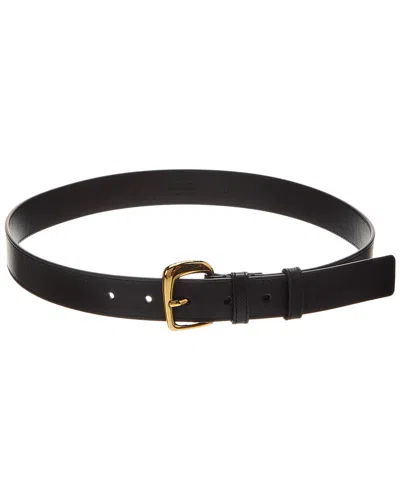 Jacquemus La Ceinture Ovalo Leather Belt In 99g Black / Gold