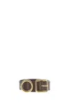 Jacquemus Brown Buckle Solid Belt In Gold
