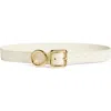 Jacquemus The Regalo Circle-buckle Leather Belt In Neutral