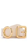 Jacquemus Belt Calfskin Adjustable Design Round Buckle In Lightivory