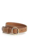 Jacquemus Adjustable Dual-tone Buckle Belt Stitching In Brown
