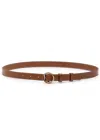Jacquemus Adjustable Dual-tone Buckle Belt Stitching In Brown