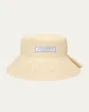 Jacquemus La Chapeau Vela Paper Bucket Hat In Natural