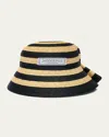 Jacquemus Le Vela Bucket Hat In Ivory   Black