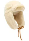 Jacquemus La Chapka Shearling Hat In White