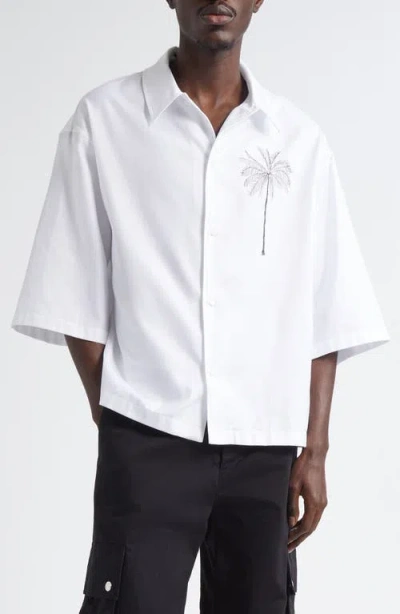 Jacquemus La Chemise Aloe Palm Tree Graphic Button-up Shirt