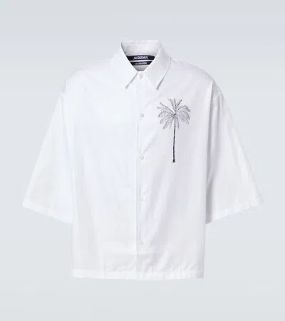 JACQUEMUS LA CHEMISE ALOE PRINTED COTTON SHIRT