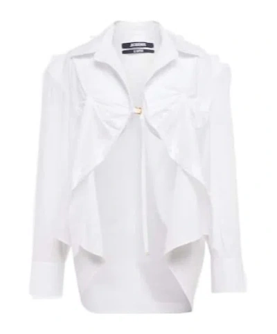 Jacquemus La Chemise Amaro Poplin Shirt In White