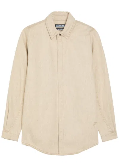 Jacquemus La Chemise Amelo De-nimes Cotton-blend Jacket In Brown