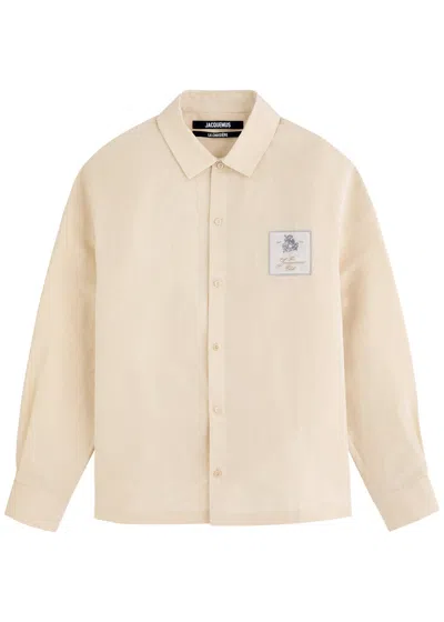Jacquemus La Chemise Atelier Linen-blend Shirt In Off White