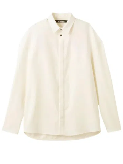 Jacquemus Atelier Shirt Long Sleeves Curved Hem In Neutral