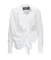 Jacquemus La Chemise Bahia Knotted Cotton Shirt In White