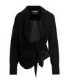 Jacquemus Les Sculptures Relaxed Bahia Shirt With Bow In Black