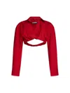 Jacquemus Cropped Cotton Poplin Shirt With Twist Detailing