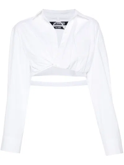 Jacquemus Bahia Courte Cropped Shirt In White