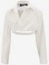 Jacquemus Bahia Courte Cropped Shirt In White