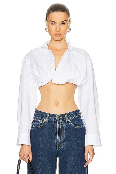 Jacquemus White Le Chouchou 'la Chemise Bahia Courte' Shirt In 100 White