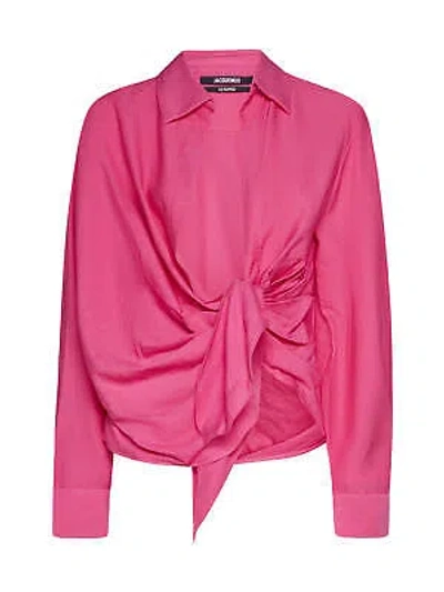 Pre-owned Jacquemus La Chemise Bahia Draped Shirt In Pink