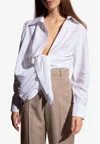 Jacquemus La Galliga Asymmetric Cropped Shirt In White