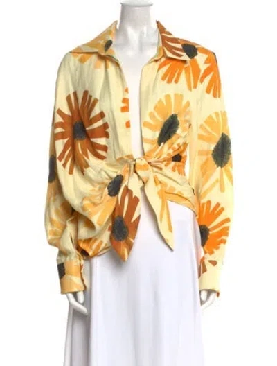 Pre-owned Jacquemus La Chemise Bahia Printed Blouse W/ Tags In Neutral