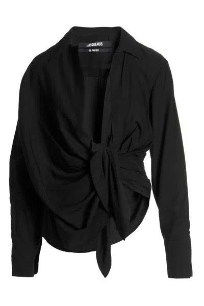 Jacquemus 'la Chemise Bahia' Shirt In Black