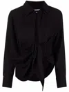 Jacquemus Les Sculptures Relaxed Bahia Shirt With Bow In Black