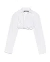 Jacquemus Bahia Courte Cropped Shirt In White