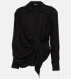 Jacquemus Les Sculptures Relaxed Bahia Shirt With Bow In Black