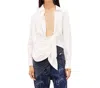 Jacquemus Les Sculptures Relaxed Bahia Shirt With Bow In White